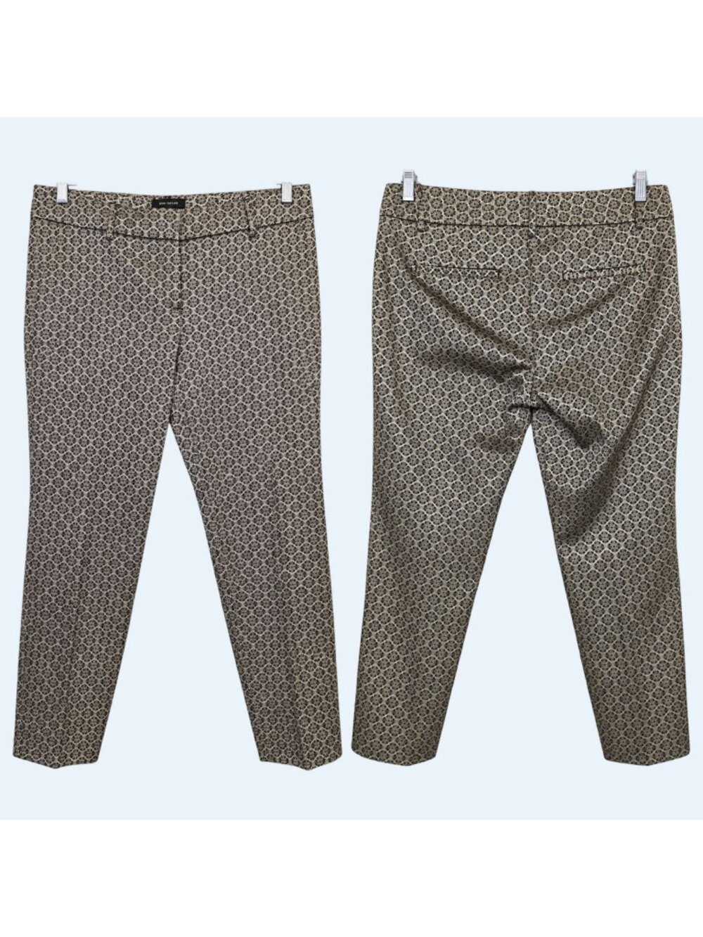 Ann Taylor Womens Metallic Brocade Patterned Slim Ankle Pants Size 8